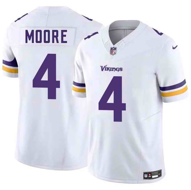 Men's Minnesota Vikings #4 Rondale Moore White 2025 F.U.S.E. Vapor Untouchable Limited Stitched Jersey